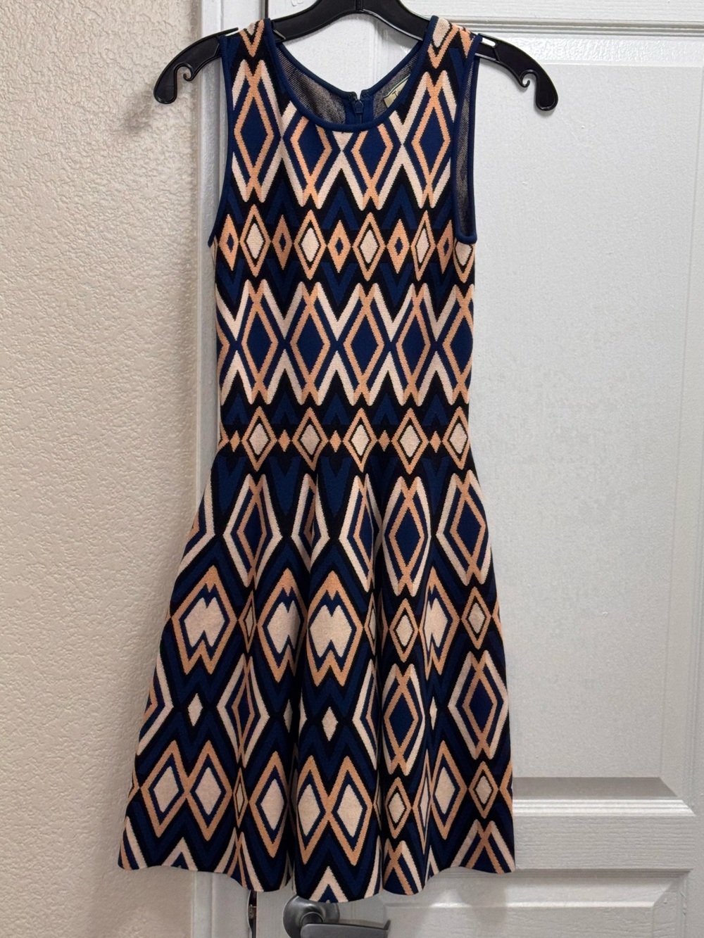 Issa London Sleeveless Diamond Jacquard Knit Dress Size Small